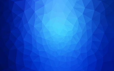 Blue polygonal design pattern, which consist of triangles and gradient in origami style.