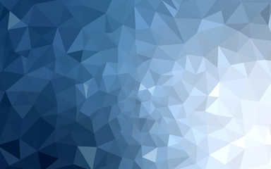 Blue polygonal design pattern, which consist of triangles and gradient in origami style.