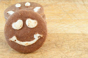 macro of smileys cookies