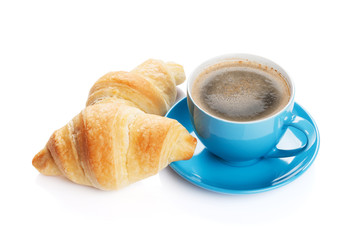 Fresh croissants and coffee