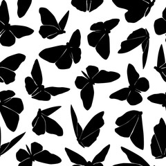 Black And White Pattern With Butterflies