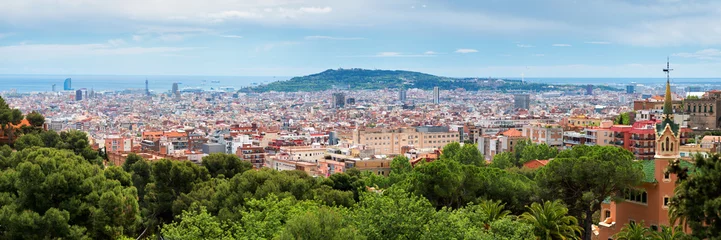 Fotobehang Barcelona Panoramisch uitzicht op de stad Barcelona  © tichr