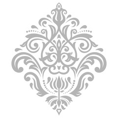 Elegant vector ornament in the style of barogue. Abstract traditional silver pattern with oriental elements