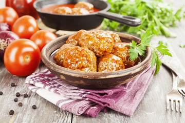Meatballs on the table