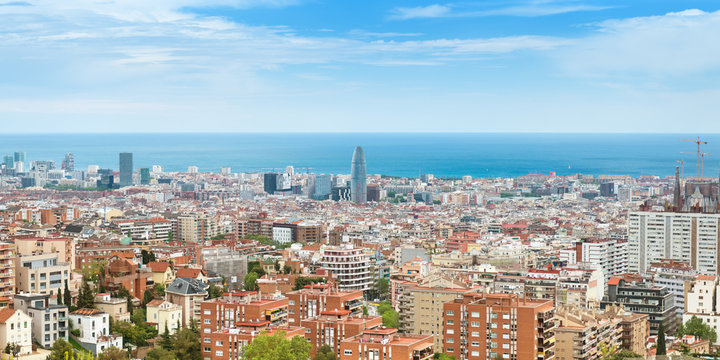 Panorama City View of Barcelona