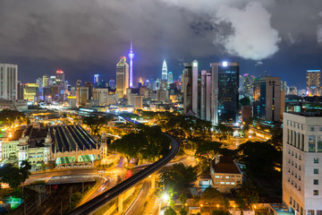 Fototapeta na wymiar Kuala Lumpur City Skyline at Night