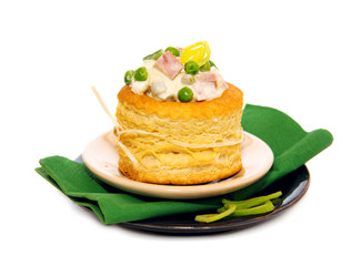 Russian traditional salad Olivier .