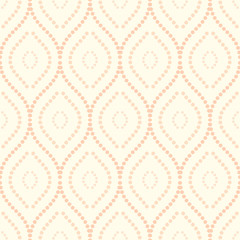 Seamless vector ornament. Modern geometric pattern with repeating colored dotted wavy lines
