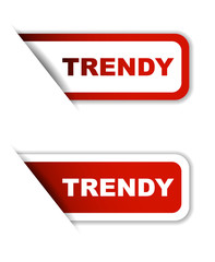 red set vector paper stickers trendy