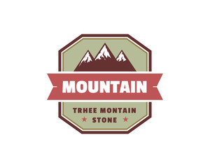 Flat Vintage Mountain Badge