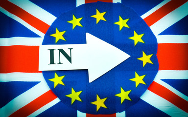 UK EU Brexit referendum 'in' concept 