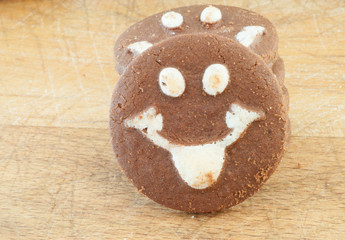 macro of smileys cookies