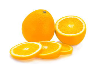 Orange fruit  on white background