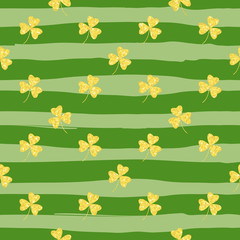 Gold clover seamless pattern eps