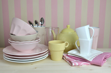 Crockery on Kitchen Table