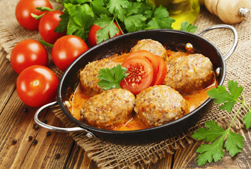 Meat cutlets with cabbage