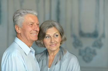 elderly couple in vintage interior