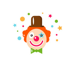 Fototapeta premium Vector flat holiday background. Clown