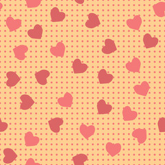 seamless pattern of hearts on a chiseled background
