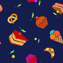 Food and drink seamless vector pattern 