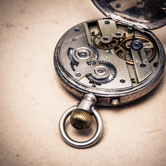 Mechanics and Gears of an Antique Pocket Watch