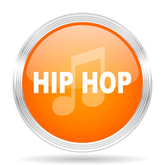 hip hop orange silver metallic metallic chrome web circle glossy icon