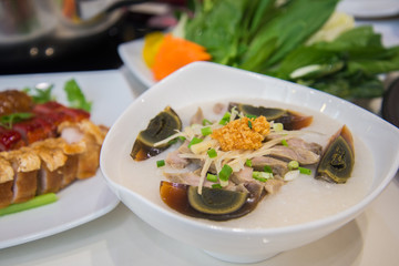 Congee with preserved eggs