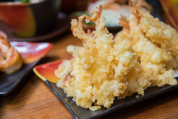 Deep fried shrimp , Tempura