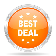 best deal orange silver metallic metallic chrome web circle glossy icon
