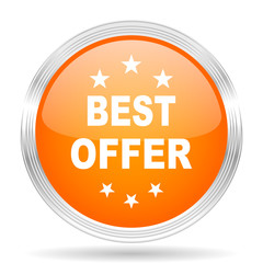 best offer orange silver metallic metallic chrome web circle glossy icon