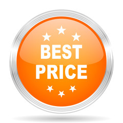 best price orange silver metallic metallic chrome web circle glossy icon