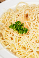 Pasta carbonara closeup