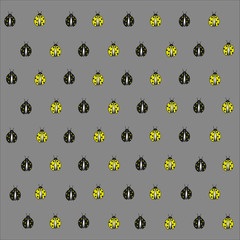 The pattern of black and yellow of ladybugs
The background consists of a pattern of  black and red of ladybugs  dark gray workspace nice objects pattern shades
