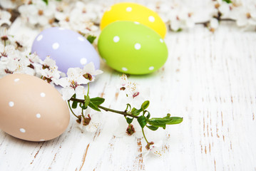 Easter eggs and cherries blossom