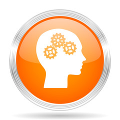 head orange silver metallic metallic chrome web circle glossy icon