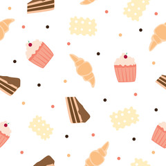 seamless pattern sweet cake