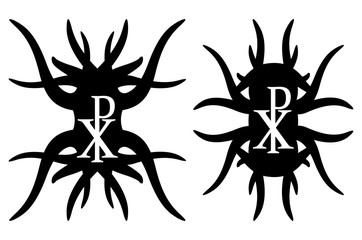 Chi rho hipster elements. Christogram