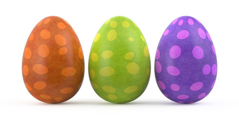 colorful easter eggs isolated on white background