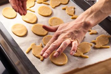 The process of baking cookies at home