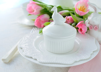 Easter table serving