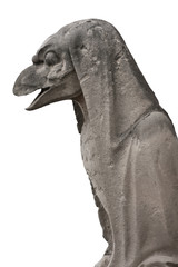 Gargoyle of Notre Dame, Paris, isolated. Clipping path included.