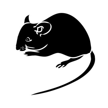 Rat, mouse - black silhouette 1