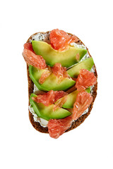 sandwich with avocado and grapefruit