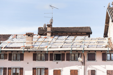 Roof damaged to repair.