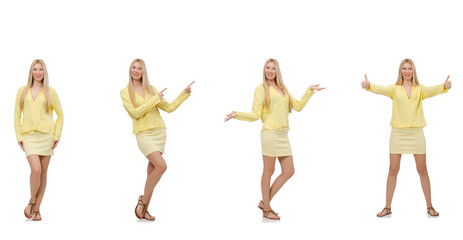 Naklejka premium Collage of woman isolated on white
