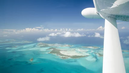 Crédence de cuisine en verre imprimé Caraïbes Luftaufnahme Karibik Bahamas