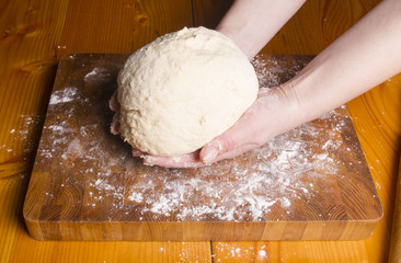 dough on a wooden Board
