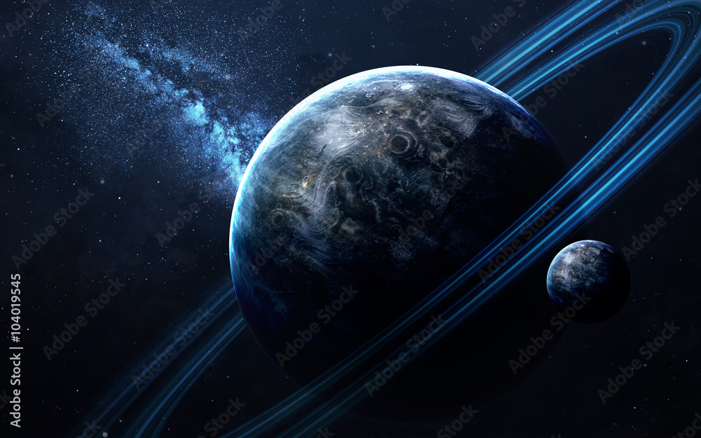 Wall mural universe scene with planets, stars and galaxies in outer space showing the beauty of space explorati