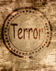 Terror stamp on a grunge background
