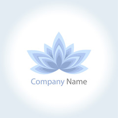 Vector icon and logo with geometric flower for beauty cosmetic and SPA company